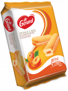 Sponge Cakes with apricot flavoured filling and cream flavoured cream 